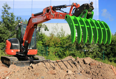 黒/緑 鉄 ブラシ レーク 掘削機 固定 鋭い テン 重作業 建設