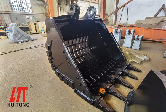 黄色の掘削機 骨格バケツ ハードオックス450 重用型 カービングと清掃用