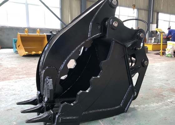 100トンの木を掴む手指バケツ掘削機 5m3 容量 2000mm 開口