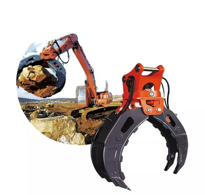 Q355B/NM400/HARDOX450 掘削機 360 9 トン CAT310 高効率の木材グリップのための回転型水力型ロググリップ