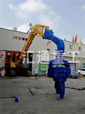 15トンの掘削機 バイスアームと水力パイルハンマー 掘削機 固定装置 建設機械のパイルドライバー 固定装置